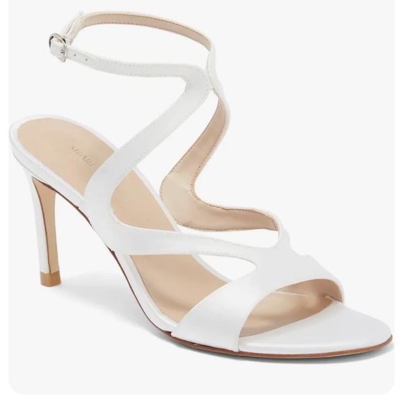 Stuart Weitzman Mariposa white Satin Sandal size 8 women Bride shoes - Picture 1 of 14